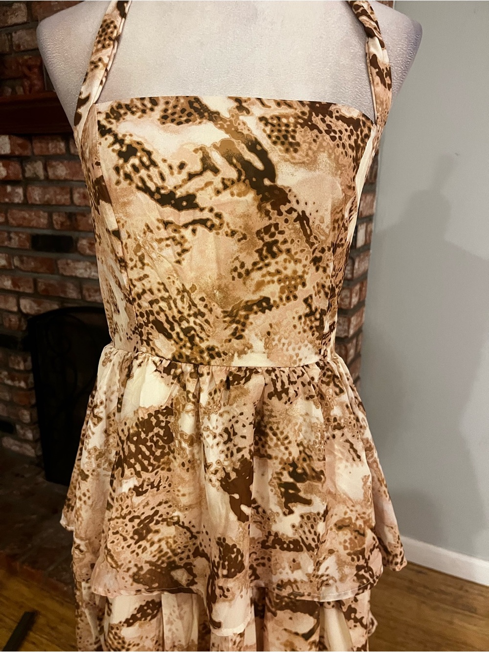 Flying Tomato NWT $139 Abstract Print Tiered Maxi Dress - Picture 3 of 5